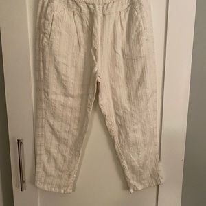 Hei Hei cream with gold shimmer striped pants